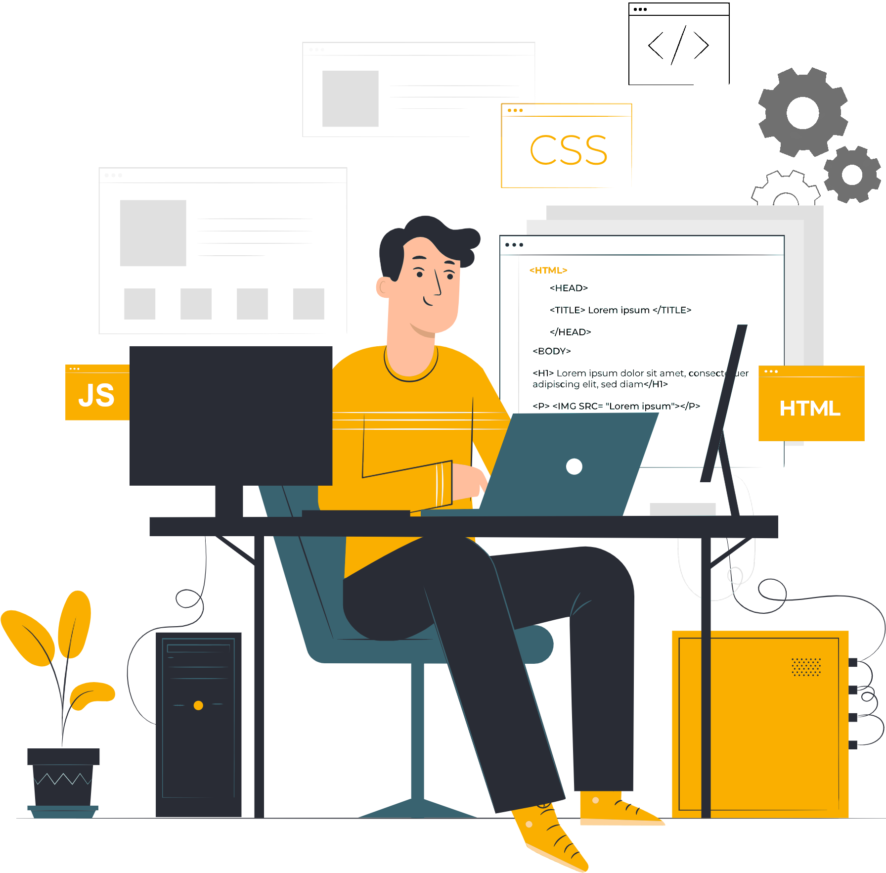 imagem de uma pessoa programando
